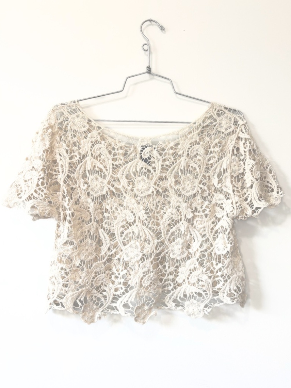 Streetwear Society Cream Lace Crop Top Size S - Picture 6 of 7